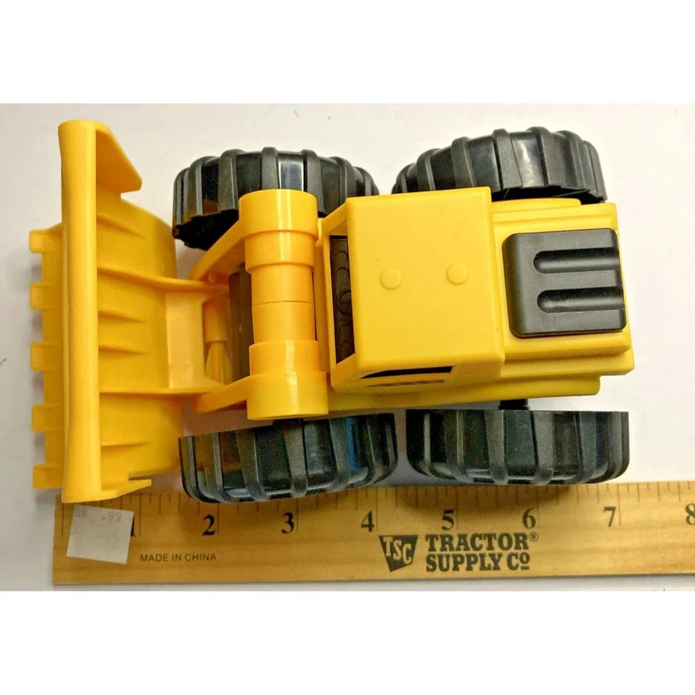 Yellow Plastic Toy Front Loader Construction Vehicle Bulldozer Kids Truck